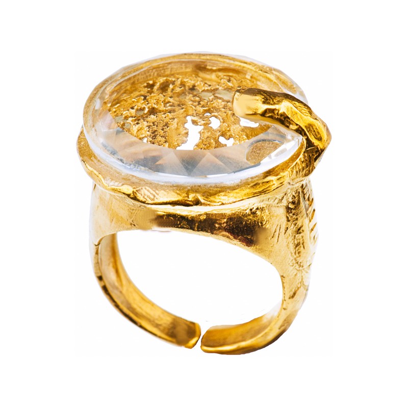 Pierścionek srebro pokryte 24 karatowym złotem